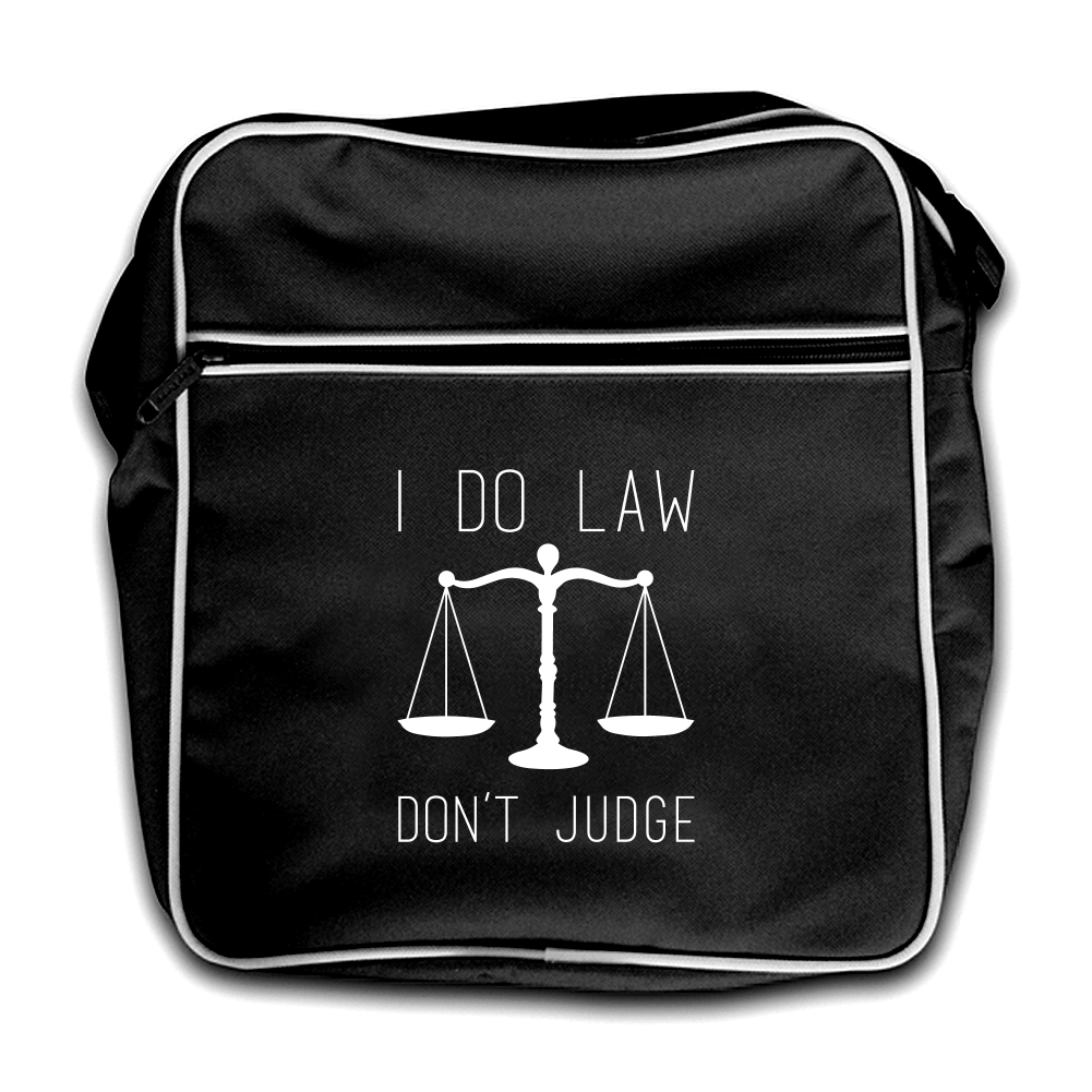 I Do Law, Don't Judge Retro Flight Bag Student Barrister Lawyer