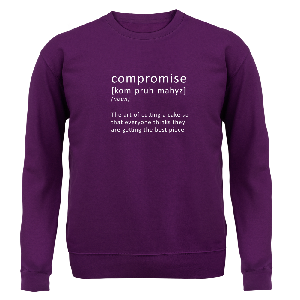 Funny Definition Compromise Kids / Childrens Jumper / Sweater Cake